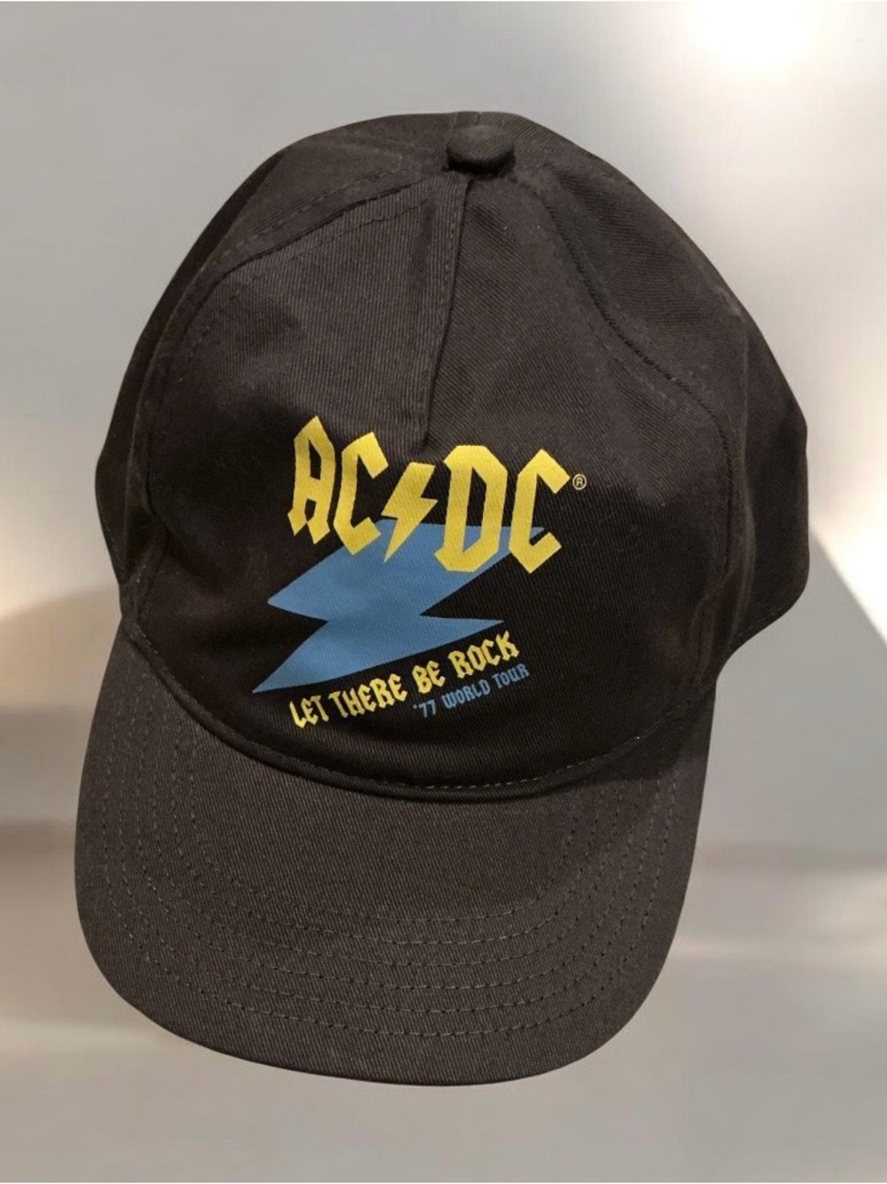 AC/DC Let There Be Rock 77 World Tour Kids Black Snapback Hat OSFM New